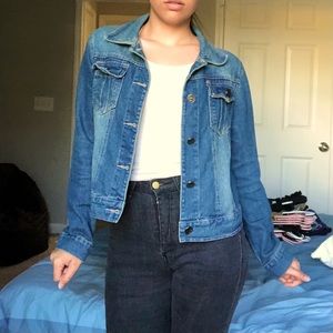 Blue denim jacket. Size M. Brand is LLOVE